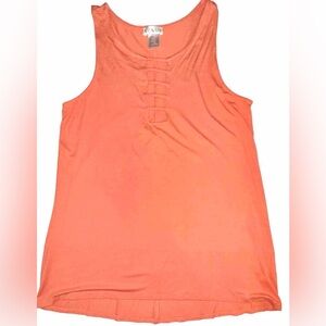 VENUS Women’s Sherbet Orange Tank‎ Top W/ Accent Cleavage Sleeveless Medium